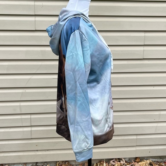 New Horse Print Zip Up Hoodie Jacket - Picture 6 of 9